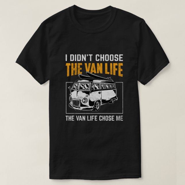 Camiseta la vida de la camioneta me eligió como viaje retro (Diseño del anverso)