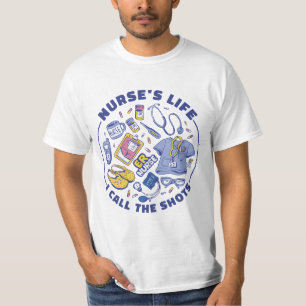 CAMISETA LA VIDA DE LA ENFERMERA LA LLAMO "ZAPATOS" MÉDICO 