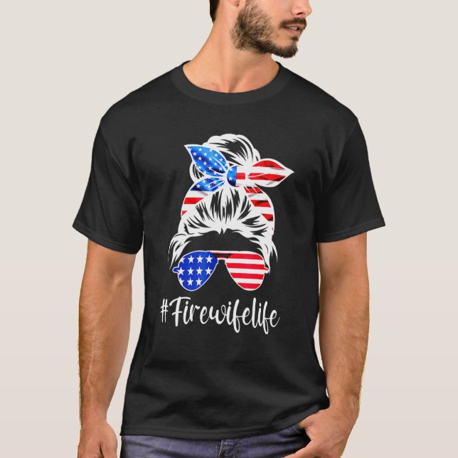 Camiseta La vida de la esposa de bomberos Felicitaciones Dí (Anverso)