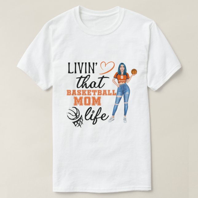 Camiseta La vida de la madre del básquetbol personalizada d (Diseño del anverso)