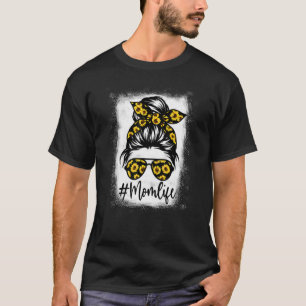 Camiseta La vida de la madre del girasol blanqueada para el
