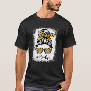 Camiseta La vida de la madre del girasol blanqueada para el