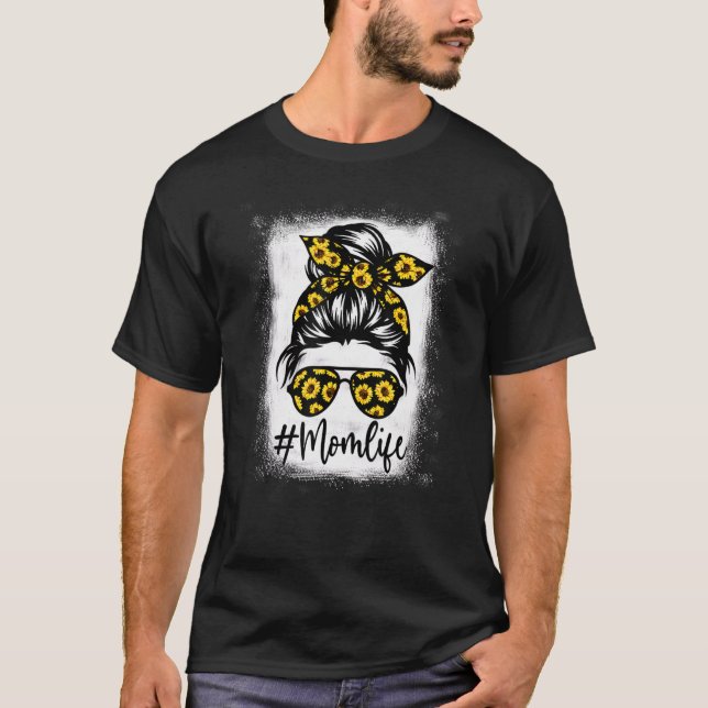 Camiseta La vida de la madre del girasol blanqueada para el (Anverso)
