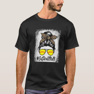 Camiseta La Vida De La Madre Del Softball Con El Leopard Y 