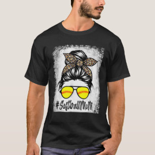 Camiseta La Vida De La Madre Del Softball Con El Leopard Y