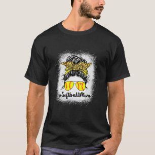Camiseta La Vida De La Madre Del Softball Con El Leopard Y