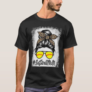 Camiseta La Vida De La Madre Del Softball Con El Leopard Y