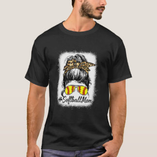 Camiseta La Vida De La Madre Del Softball Con El Leopard Y