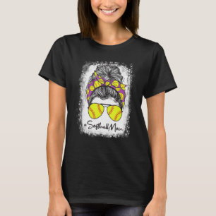 Camiseta La Vida De La Madre Del Softball Con El Leopard Y