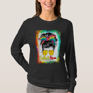 Camiseta La Vida De La Madre Del Softball Con El Leopard Y