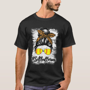 Camiseta La Vida De La Madre Del Softball Con El Leopard Y