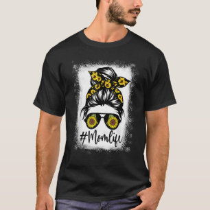 Camiseta La vida de la madre girasol blanqueada para el Día