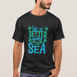 Camiseta La Vida De La Sirenita Oceánica Bajo El Mar Vacaci