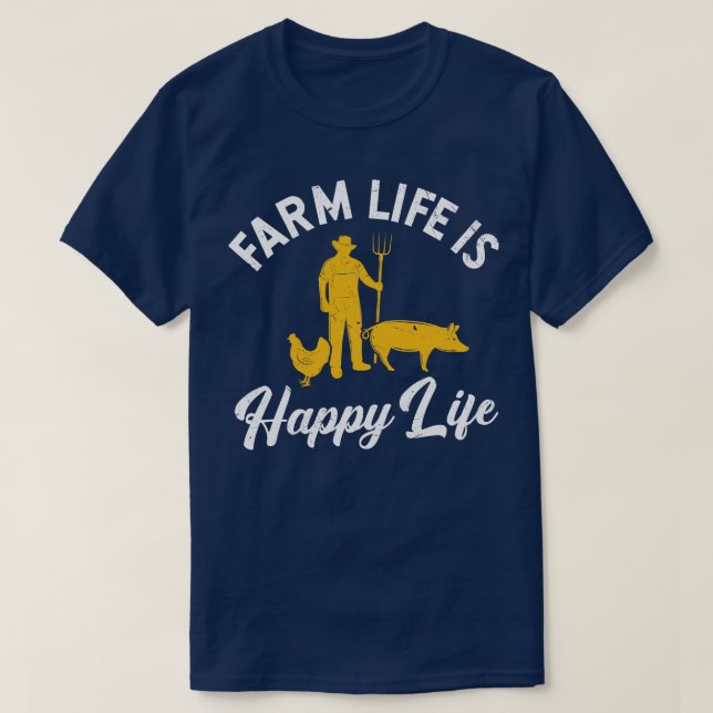 Camiseta La vida de las granjas es feliz (Diseño del anverso)