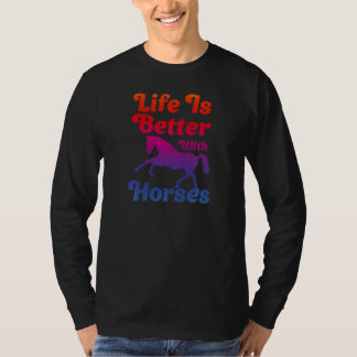 Camiseta La vida de las mujeres es mejor con caballos chica