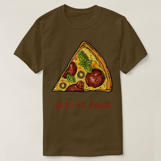 Camiseta La vida de los amantes de la pizza es comida Diver (Diseño del anverso)