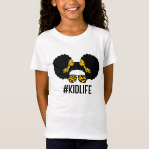 Camiseta La Vida De Los Niños Afro Puff Cabello Desordenad