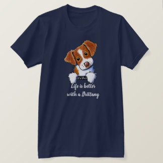 Camiseta La vida de los perros en Bretaña es mejor