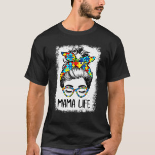 Camiseta La Vida de Mamá Conciencia de Autismo Autista Blan