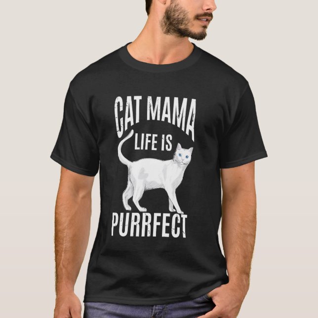 Camiseta La vida de mamá gata es perfecta (Anverso)