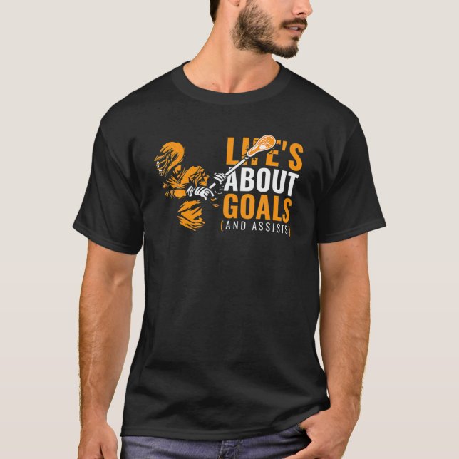 Camiseta La vida de Mens acerca de los objetivos Lacrosse p (Anverso)