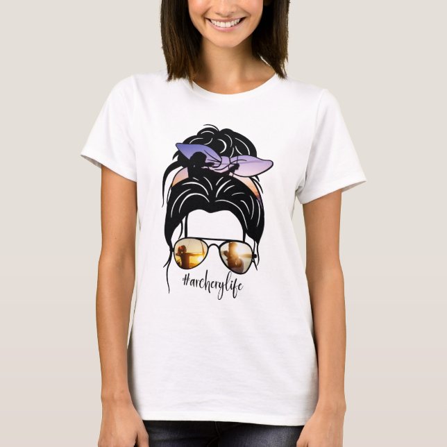 Camiseta La vida de Messy Bun Archery (Anverso)