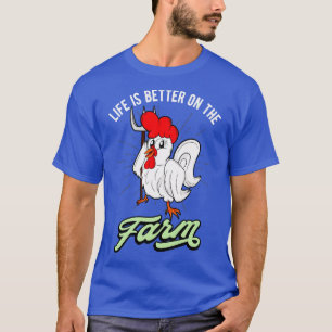 Camiseta La vida de pollo es mejor en la granja Rooster