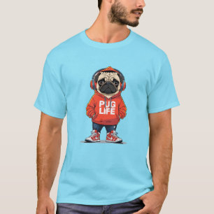 Camiseta "La vida de Pug: El grupo al estilo de la calle"