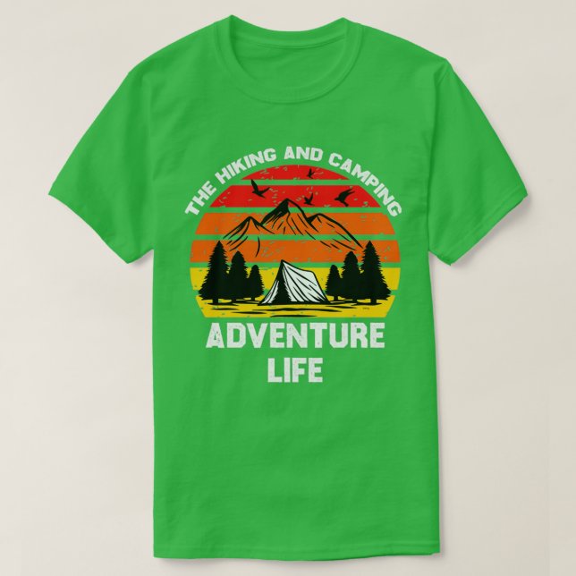 Camiseta La Vida De Senderismo Y Camping. (Diseño del anverso)