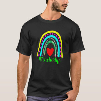 Camiseta La vida de un profesor Inspirador en el arcoiris
