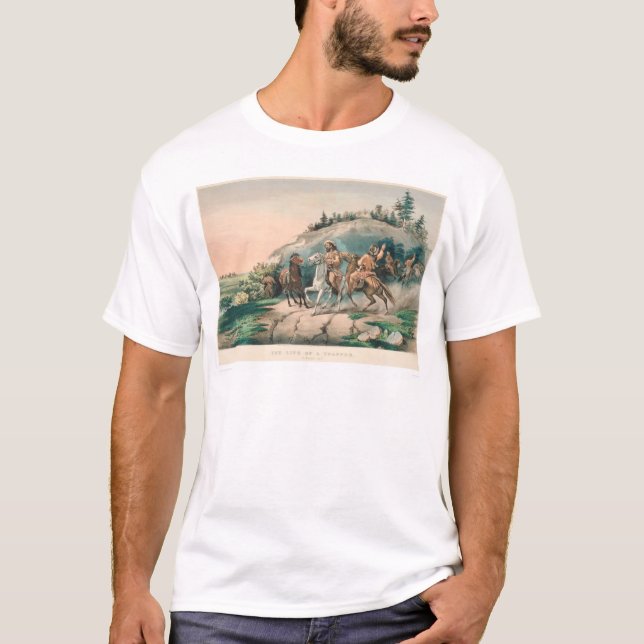 Camiseta La vida de un trampero: Un alto súbito (0877A) (Anverso)