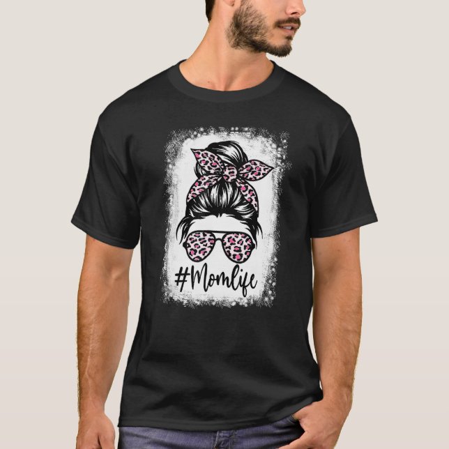 Camiseta La vida de una madre leopardo rosa le quitó import (Anverso)