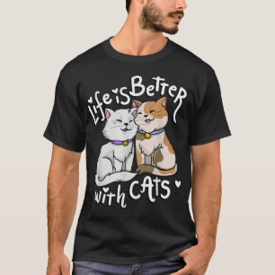 Camiseta La vida del amante del gato de San Valentín es mej