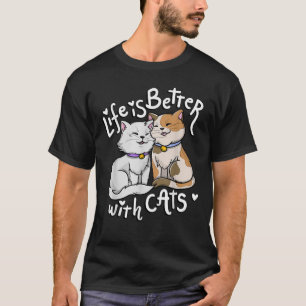 Camiseta La vida del amante del gato de San Valentín es mej