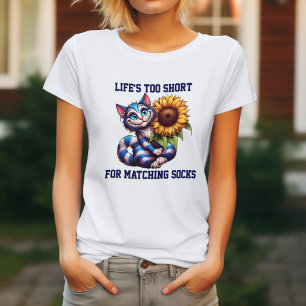 Camiseta La vida del gato es muy corta para calcetines coin