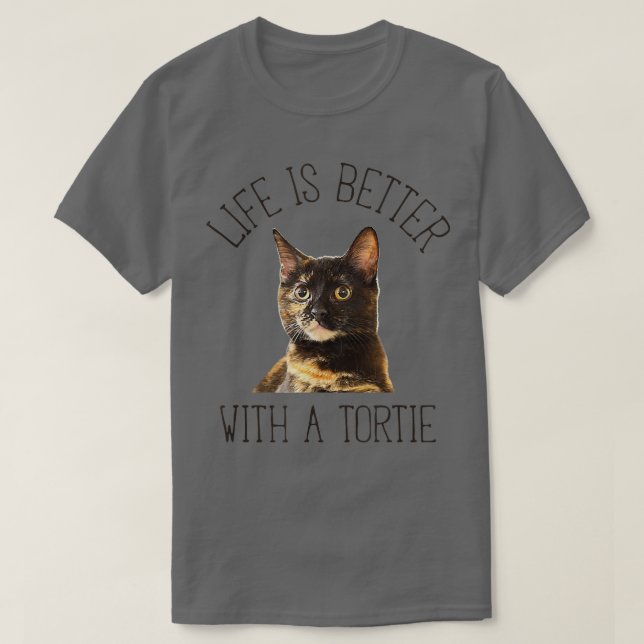 Camiseta La Vida Del Gato Tortie Es Mejor Con Una Luz De Ga (Diseño del anverso)