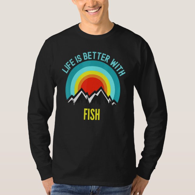 Camiseta La Vida Del Pescado Es Mejor Con El Pescado (Anverso)