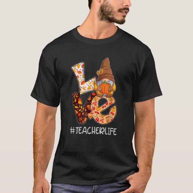 Camiseta La vida del profesor Amar el otoño Caer Gnome Cala (Anverso)