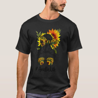 Camiseta La vida desordenada de la tía Hair Bun Sunflower M