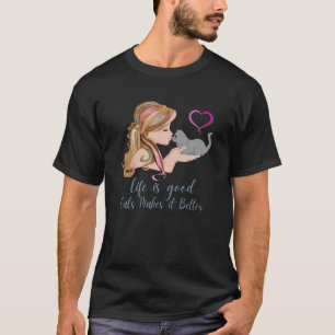 Camiseta La vida divertida de los amantes del gato es buena