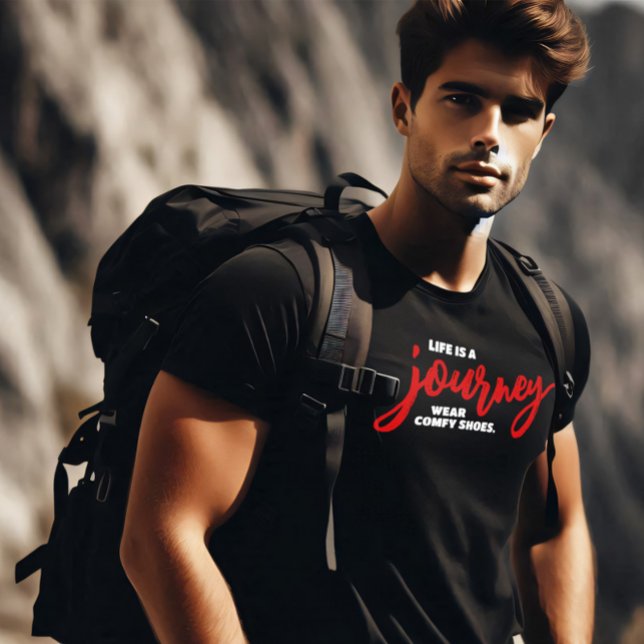 Camiseta La vida divertida es un viaje para comprar zapatos (Funny Life is a Journey Wear Comfy Shoes T-Shirt Cover Photo)