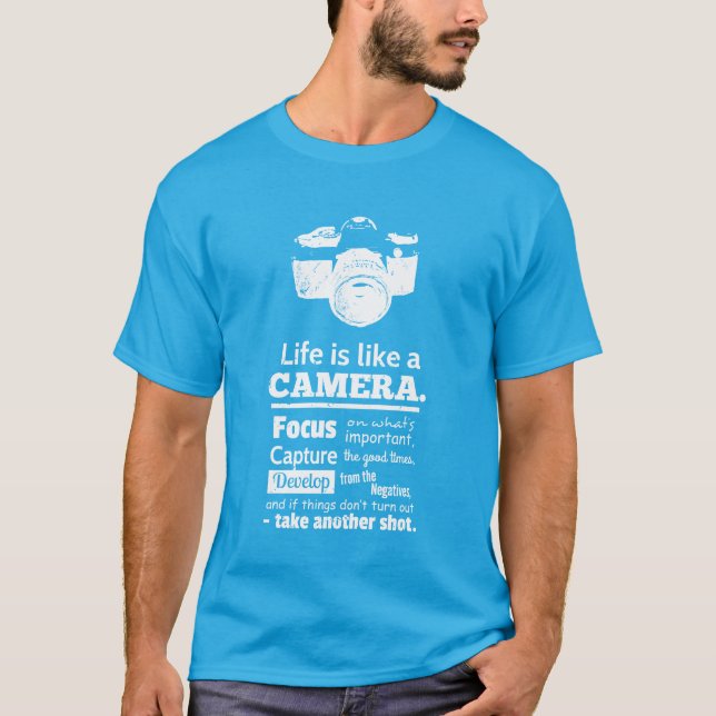 Camiseta La vida elegante es como una cita de la cámara, (Anverso)