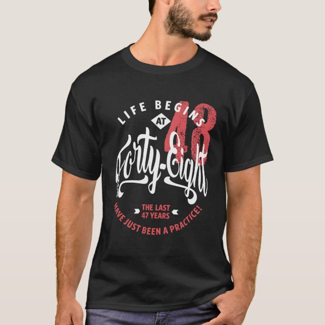 Camiseta La vida empieza a los 48 | 48.º cumpleaños (Anverso)