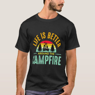 Camiseta La Vida En Camping Es Mejor En Torno Al Fogata