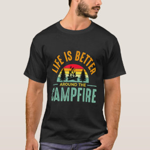 Camiseta La Vida En Camping Es Mejor En Torno Al Fogata