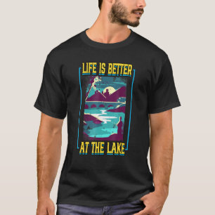 Camiseta La Vida En Contaminación Es Mejor En El Lago Pesca