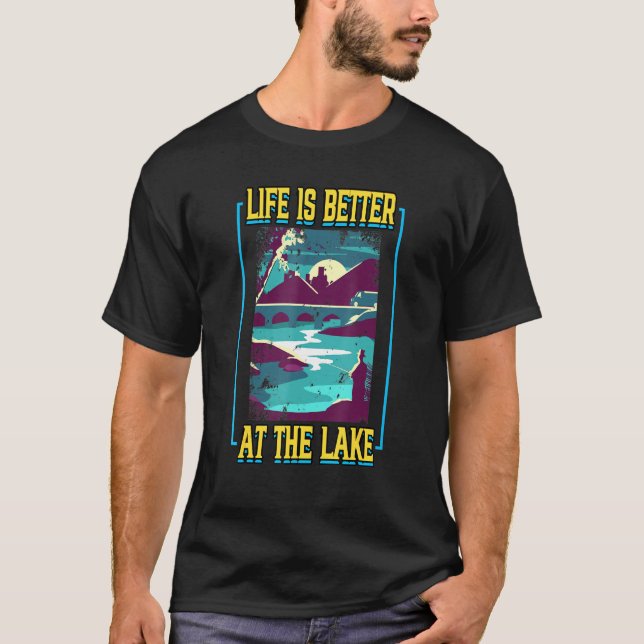Camiseta La Vida En Contaminación Es Mejor En El Lago Pesca (Anverso)