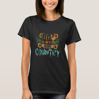 Camiseta La vida en el país girasol de pollo occidental