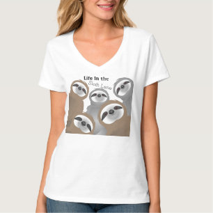 Camiseta La vida en la calle Sloth Lane Happy Brown & Grey 