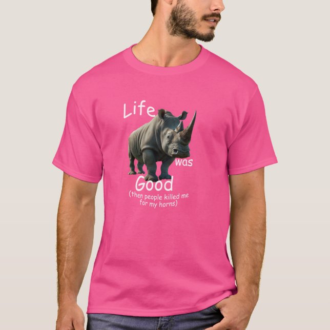 Camiseta La Vida Era Buena (LWG) Rinocerontes, Cuerno. (Anverso)